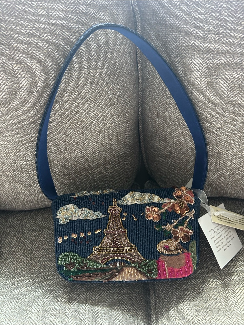 From India To you Hand Beaded Paris Shoulder Bag
